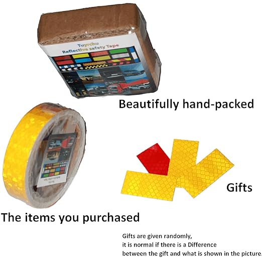Yellow Reflective Tape 1 inch, Outdoor Waterproof High Visibility Warning Industrial Marking Tape, Safety Stickers (15 feet)