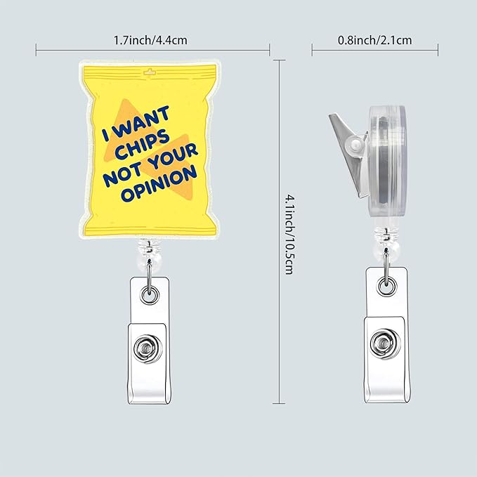 Humorous Id Badge Clip, Funny Retractable Badge Reel for RN LPN CNA Accessories for Work, Glitter Badge Holder for Nurse Techer Office Worker (Humor)