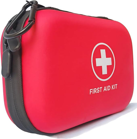 First Aid Kit 150 Piece Emergency Kit for Home, Camping, Cars, Hiking, Travel, Outdoor, Adventure Portable Survival IFAK Kits (Red)