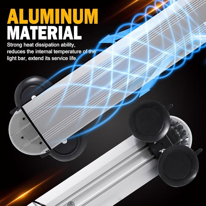 ASPL 31 inch Low Profile Rooftop Emergency Strobe Lights Bar Full Aluminum Flashing Safety Warning Traffic Advisor Lightbar Hazard Snow Plow Light for Trucks Tow Construction Vehicles (Amber)