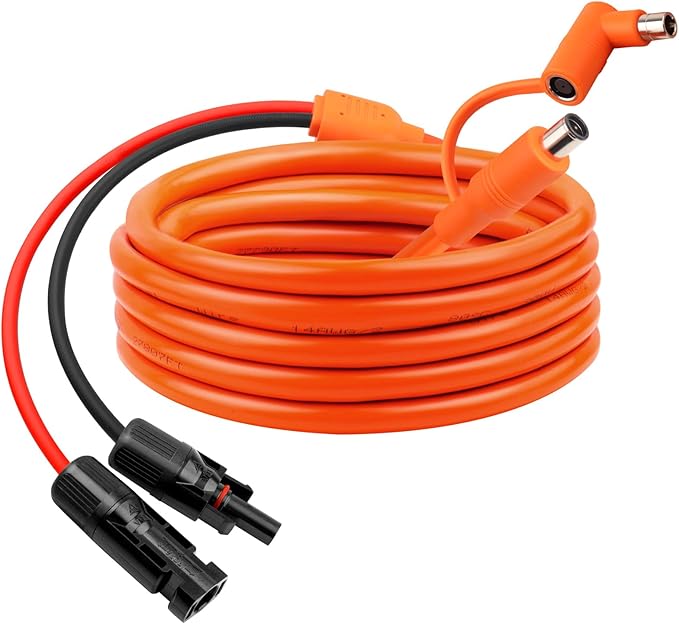 15FT Solar Panel Connectors to DC 8mm Adapter Cable, 12AWG+14AWG Solar Cable Cord with DC8020/7909,Compatible with Jackery, Anker,GZ Yeti,BLUETT Portable Power Statio,Solar Generator
