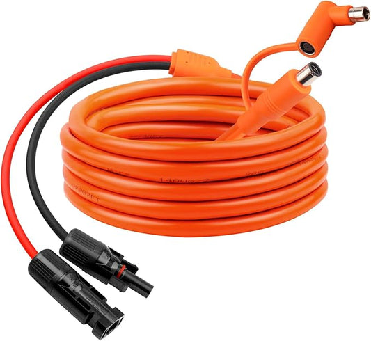 15FT Solar Panel Connectors to DC 8mm Adapter Cable, 12AWG+14AWG Solar Cable Cord with DC8020/7909,Compatible with Jackery, Anker,GZ Yeti,BLUETT Portable Power Statio,Solar Generator