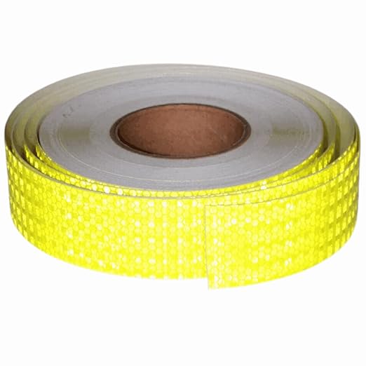 Fluorescent Yellow Reflective Tape Outdoor Waterproof 2 inch Wide, High Visibility Warning Safety Industrial Marking Tape (168 feet)
