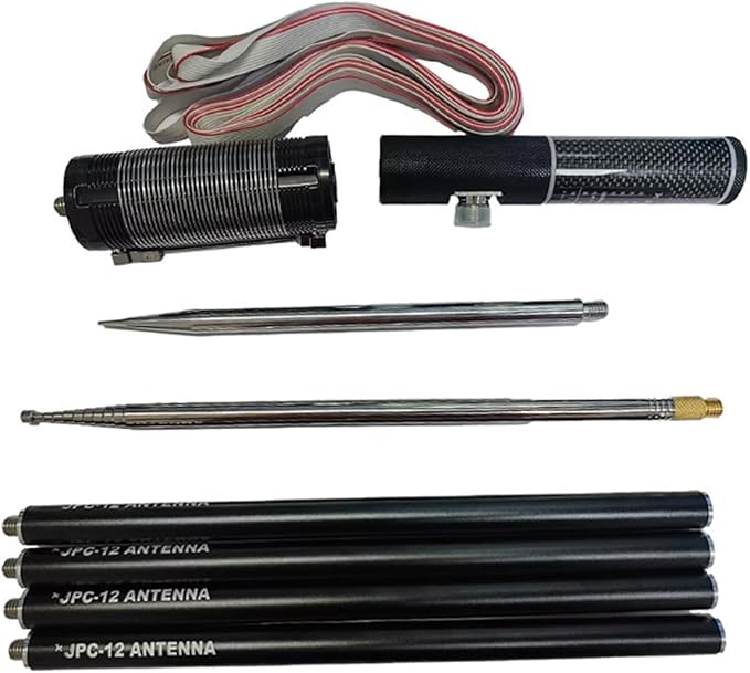 JPC-12 HF Antenna for Ham Radio, 7MHz-50MHz All Band Vertical Antenna with Slide Regulator, 131.23ft-19.68ft, 8 Bands, QRP Compatible, Portable for Outdoor Use