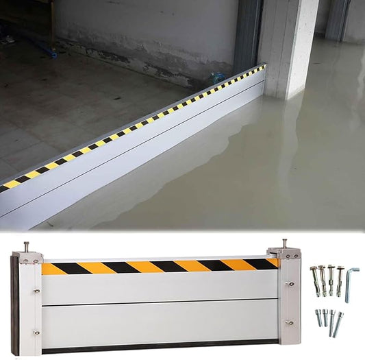 Garage Door Flood Barrier Threshold Kit, 3/4/5/6/7/8/9/10/11/12/13ft Long Detachable Aluminum Shield Door Water Stopper Barrier for Basement/Front Door/Gates/Sliding Door(H 1.3ft(40cm),16ft