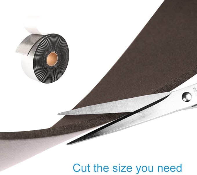 High Density Foam Tape,2 Inch Wide x 1/8 Inch Thick Door Insulation Tape,Adhesive Weather Stripping for Doors Window,Foam Seal Proofing Tape,16 Feet Long