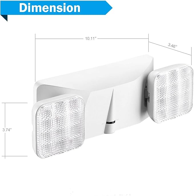 1 Pack LED Emergency Lights with Battery Backup, Two Head Adjustable Commercial Emergency Lights, UL Listed, AC 120/277V, Hardwired Emergency Exit Light Fixtures for Business/Home.