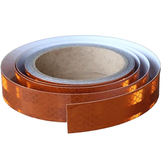 Non Fading Brown Reflective Tape Outdoor Waterproof 1 inch Wide, High Visibility Warning Safety Industrial Marking Tape (15 feet)