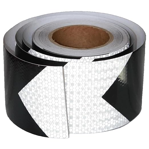 Black and White Reflective Tape 4 Inch x 168 Feet, Outdoor Waterproof High Visibility Stickers, High ntensity Safety Strips
