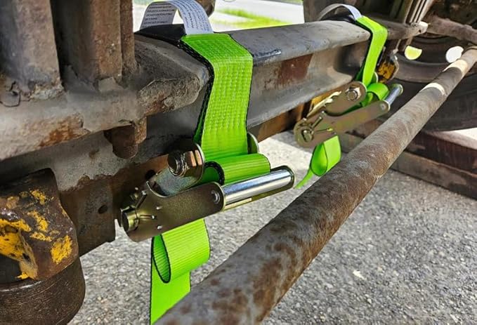 3" x 7' Under Reach Tie-Down Strap with Protective Sleeve – Heavy-Duty Securement