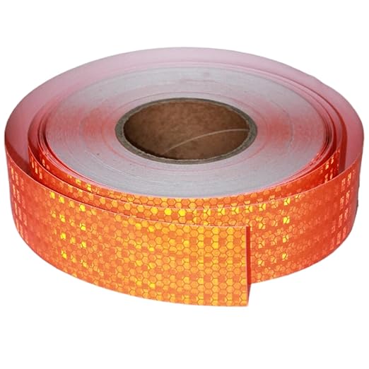 Orange Reflective Tape 2 inch Wide, Outdoor Waterproof Hazard Conspicuity Warning Industrial Marking Tape (166 feet)