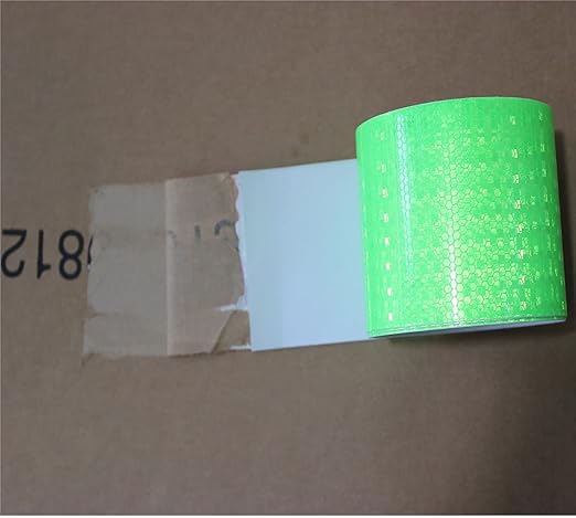 Green Reflective Tape Outdoor Waterproof 3 inch Wide, High Visibility Warning Industrial Marking Tape, Safety Stickers (68 feet,5 Rolls)