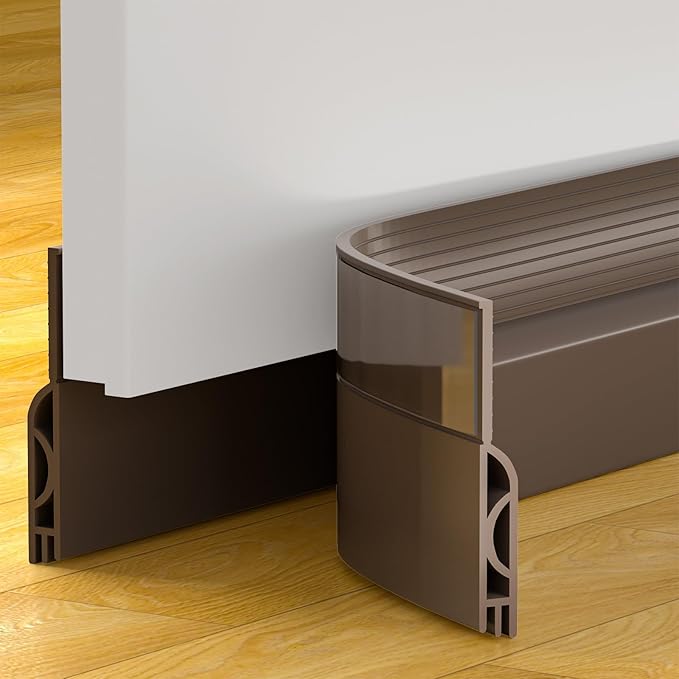 Door Draft Stopper, Door Sweep for Bottom of Door, Weather Stripping Door Seal, Under Door Gap Filler, Under Door Draft Blocker Soundproof/Insulator, Door stoppers (Brown, 78‘’)