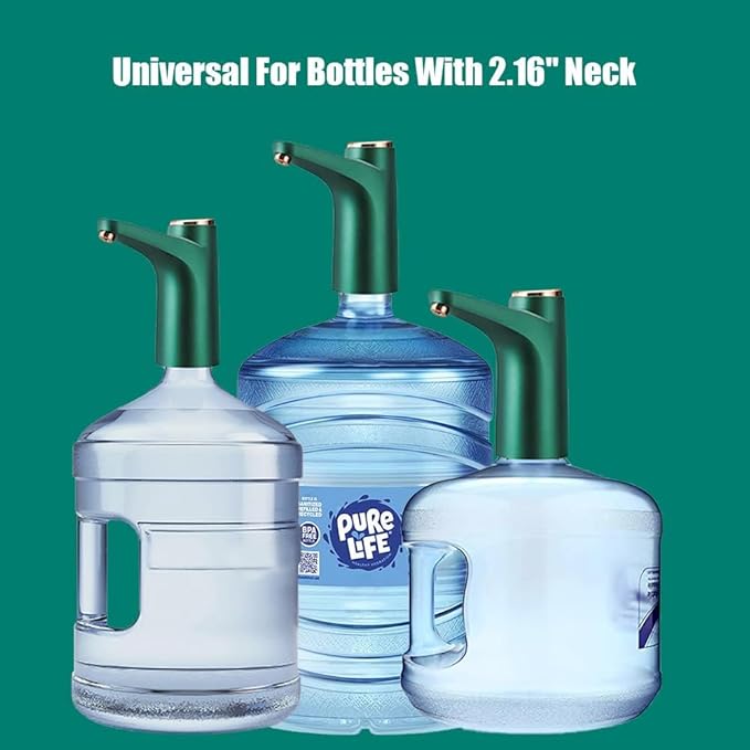 Water Bottle Dispenser,Automatic Drinking Water Pump, Portable Water Bottle Pump for Universal 3, 4 and 5 Gallon USB Electric Charging and Automatic Off Switch Green