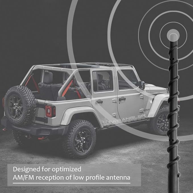 VOFONO 9 inch Antenna for 2007-2025 Jeep Wrangler Gladiator JL JK JT Unlimited Sport Rubicon Sahara Mojave Willys 4xe Wrangler Gladiator Accessories Car Radio Antenna Short Replacement