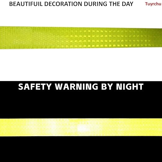 Fluorescent Yellow Reflective Tape Outdoor Waterproof 2 inch Wide, High Visibility Safety Industrial Marking Tape (66 feet, 5 Rolls)