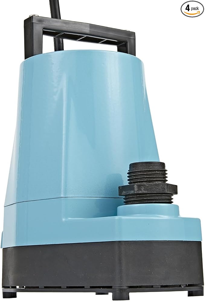 Little Giant 5-MSP 115-Volt, 1/6 HP, 1500 GPH Manual Aluminum Utility Pump, 18-Ft. Cord, Blue, 505960