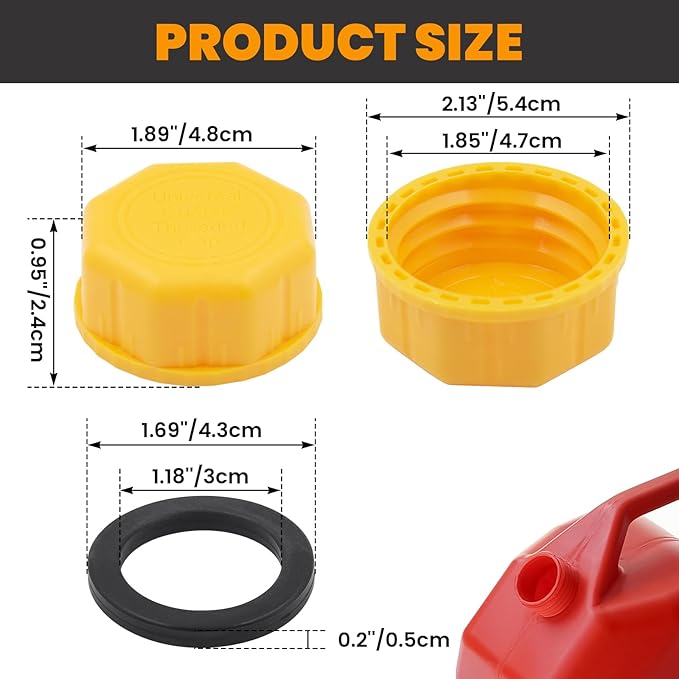 6 PCS Gas Can Cap for Universal 5 Gallon Gasoline Containers - Plastic Gas Can Caps for Improved Sealing and Transportation - Gas Can Accessories Replacement Lids