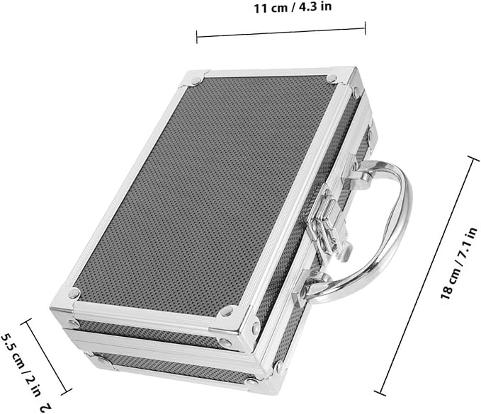 Aluminum Alloy Medicine Storage Lockbox Case Foam, Compact Portable Handle, Lockable Briefcase for First Aid Essentials Organization