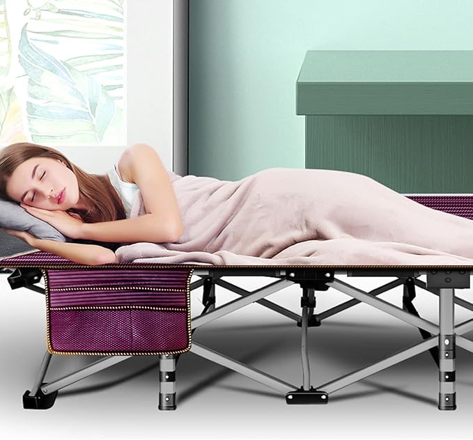 ABORON Heavy-Duty Folding Guest Bed for Adults, 500lb Capacity, Portable Extra Cot with 1222D Double Layer, Ideal for Indoor Guest Stays & Temporary Home Use