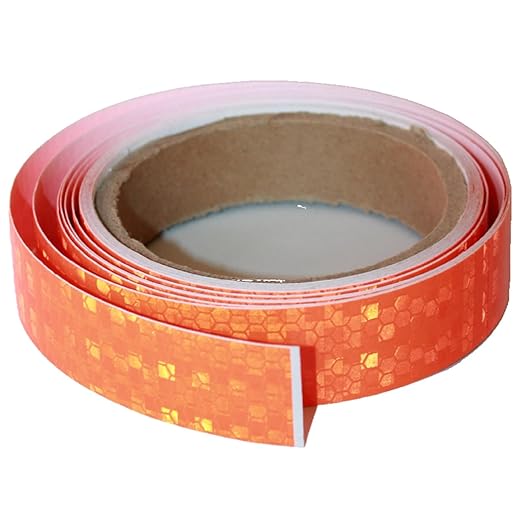 Orange Reflective Tape Outdoor Waterproof 1 inch Wide for Cars, High Visibility Safety Warning Reflector Sticker Strips (15 feet)