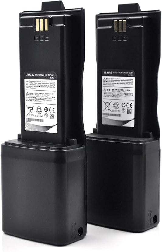 (2-Pack) 3.7V 12000mAh BL-152 Li-ion Battery Replacement for Baofeng AR-152 Walkie Talkie with USB Charger Cable Black