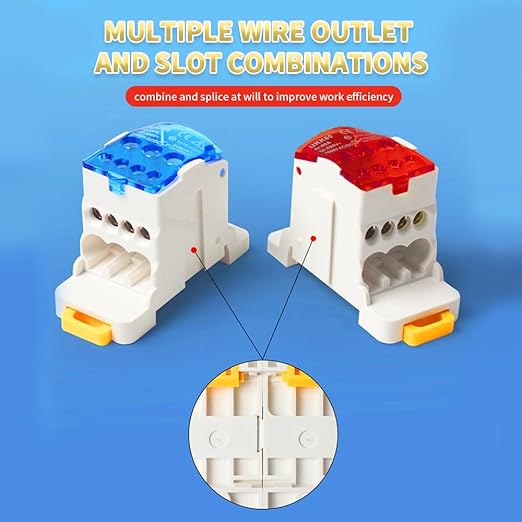 DIN Rail Distribution Box,690V 500A Positions Screw Terminal Block Junction Box Breaker Box Circuit Breaker Distribution Box for Various Power Distribution Needs (Green, 500A)