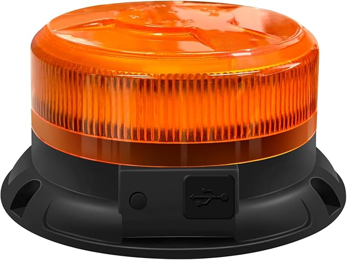 AnTom Magnetic Wireless Strobe Light, Waterproof Rechargeable LED Beacon Lights for Trucks, Vehicle Emergency Flashing Warning, forklifts,Tractors,Golf Carts,Cars