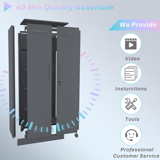 Lockable Storage Cabinet,Metal Garage Storage Cabinets with Doors,Steel Utility Closet Cabinet with Adjustable Shelves,Locking Cabinet for Home,Garage,Gray