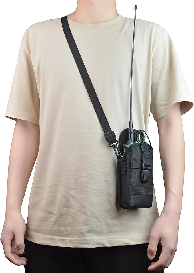 TWAYRDIO Molle Radio Pouch, Universal Radio Holster Holder, Two Way Radio Case for Baofeng Kenwood Motorola Yaesu Icom Handhelds HT Walkie Talkies