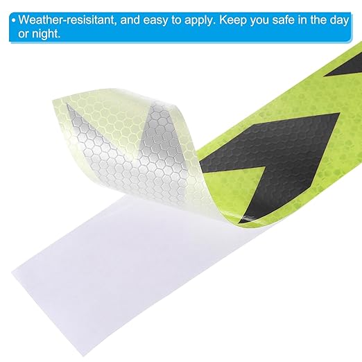 PATIKIL Reflective Tape, 2 Inch x 49 ft Waterproof Self Adhesive High Visibility Safety Warning Arrow Tape Outdoor Reflectors for Trucks Trailers Cars, Green Black