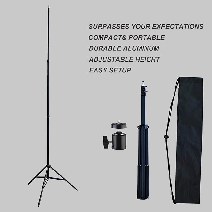 Light Stand，110 inches/2.8 Meters Adjustable，Capable of Supporting Up to 20KG Light Tripod，It Features A Gimbal and is Suitable for Fill Lights，Softboxes, Cameras, and Live Video Recording