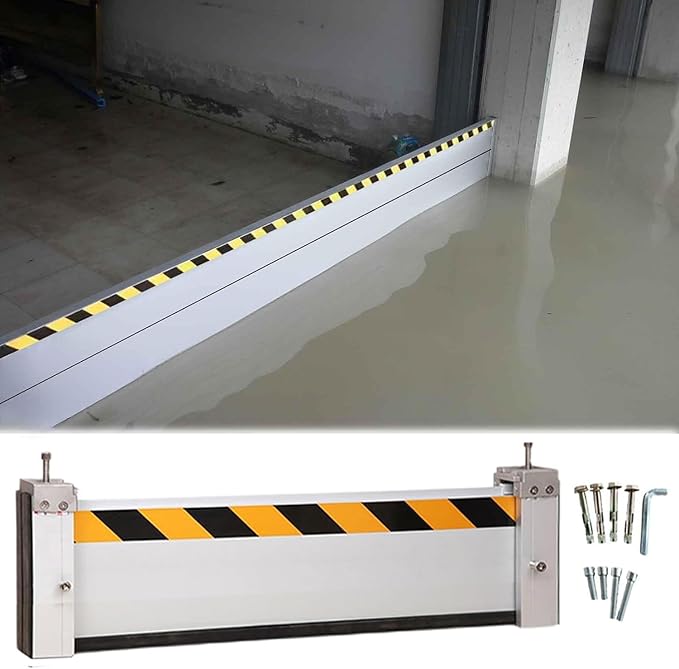 Garage Door Flood Barrier Threshold Kit, 3/4/5/6/7/8/9/10/11/12/13ft Long Detachable Aluminum Shield Door Water Stopper Barrier for Basement/Front Door/Gates/Sliding Door(H 0.6ft(20cm),13.5