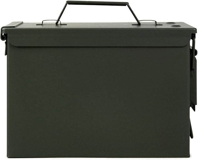 GUGULUZA Metal Ammo Can 30/50 Cal, Lockable Bullet Storage Case, Waterproof & Airtight Containers Box with Flip Top for Long-Term Storage Shotgun, Rifles, Pistols Ammunition