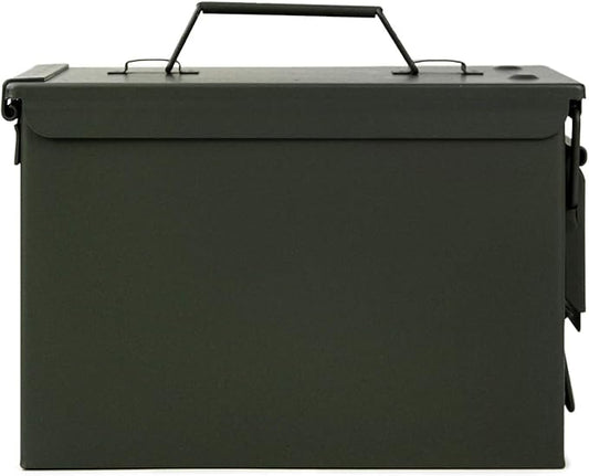 GUGULUZA Metal Ammo Can 30/50 Cal, Lockable Bullet Storage Case, Waterproof & Airtight Containers Box with Flip Top for Long-Term Storage Shotgun, Rifles, Pistols Ammunition