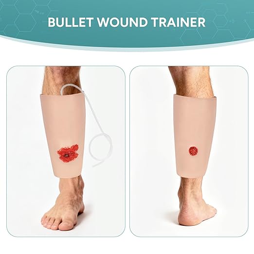 Wound Packing Trainer Kit, Stop The Bleed Kit for hemostasis Training, Wearable Leg Bullet Wound Sleeve Trainer for Medical Education