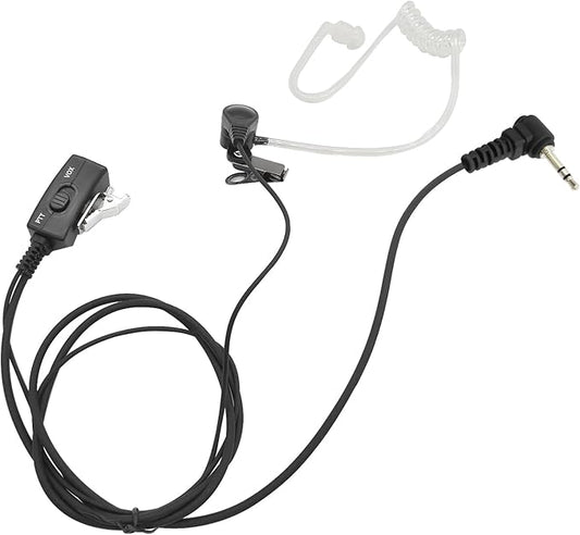 2Pack VOX Ptt Earpiece with Mic Acoustic Tube Walkie Talkie Headset FBI Style Earpiece for 1 Pin 2.5mm Talkabout tp260 tp480 2-Way Radios