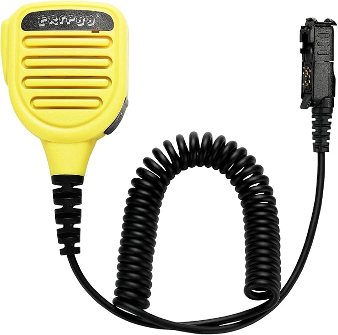 Shoulder Mic Speaker Compatible with Motorola XPR 3000 3000e 3300 3300e 3500 3500e Waterproof IP56 Two Way Radio Speaker Microphone with 3.5mm Jack (Yellow)