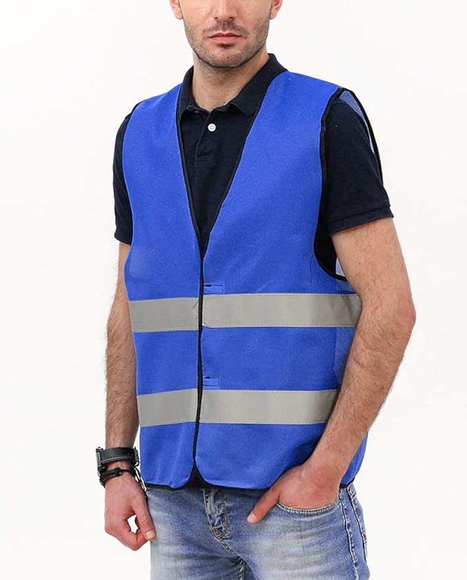 Construction Worker Costume Adult Crossing Guard Safety Vest Heavy Duty Crossing Guard Vest for Cycling Running Walking Jogging Volunteer Biking 10 Pack