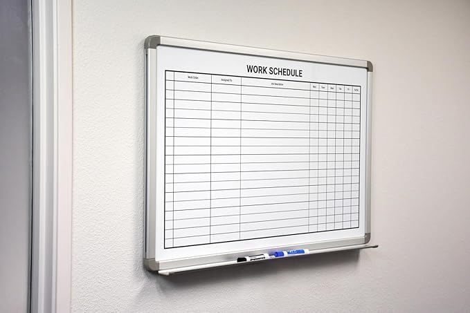 Work Schedule Whiteboard 36" x 24"
