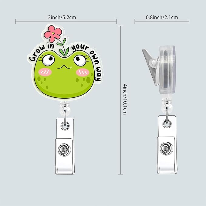 Motto Badge Holder Retractable Clip, Forg Cute Badge Reel for Nurse Essentials, Funny Glitter Badge Buddy for School Rn CNA Office Worker (Humorous)