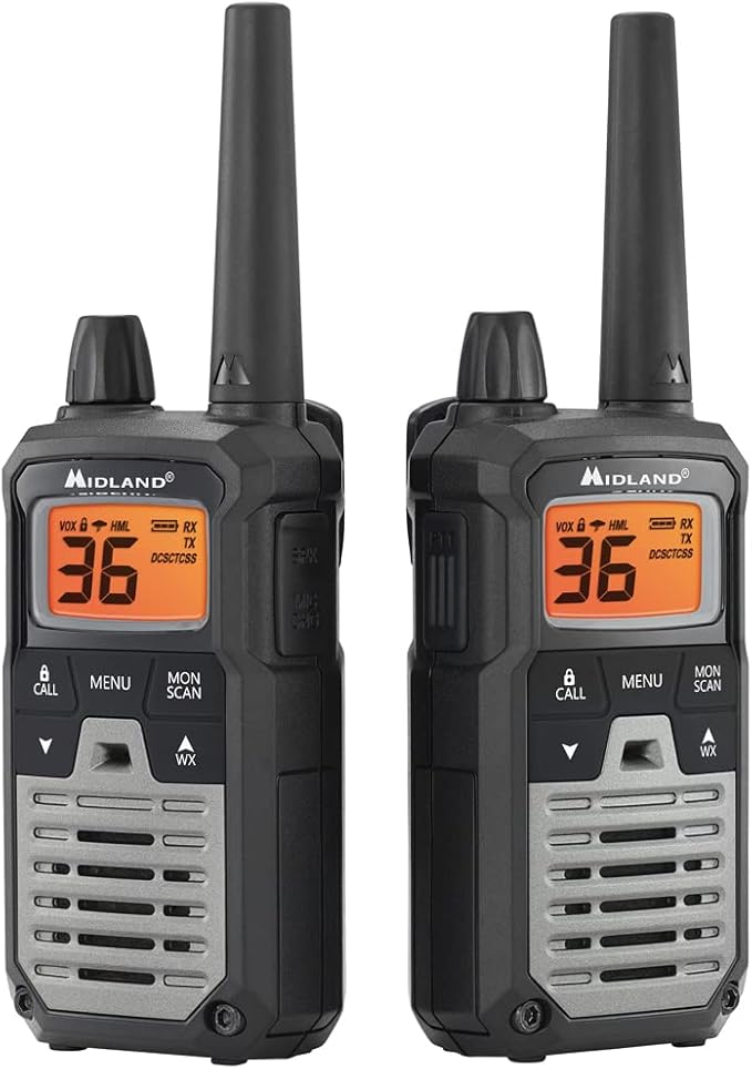 Midland T290VP4 High Powered GMRS Two Way Radios - 4 Pack Bundle w/Headsets & Chargers