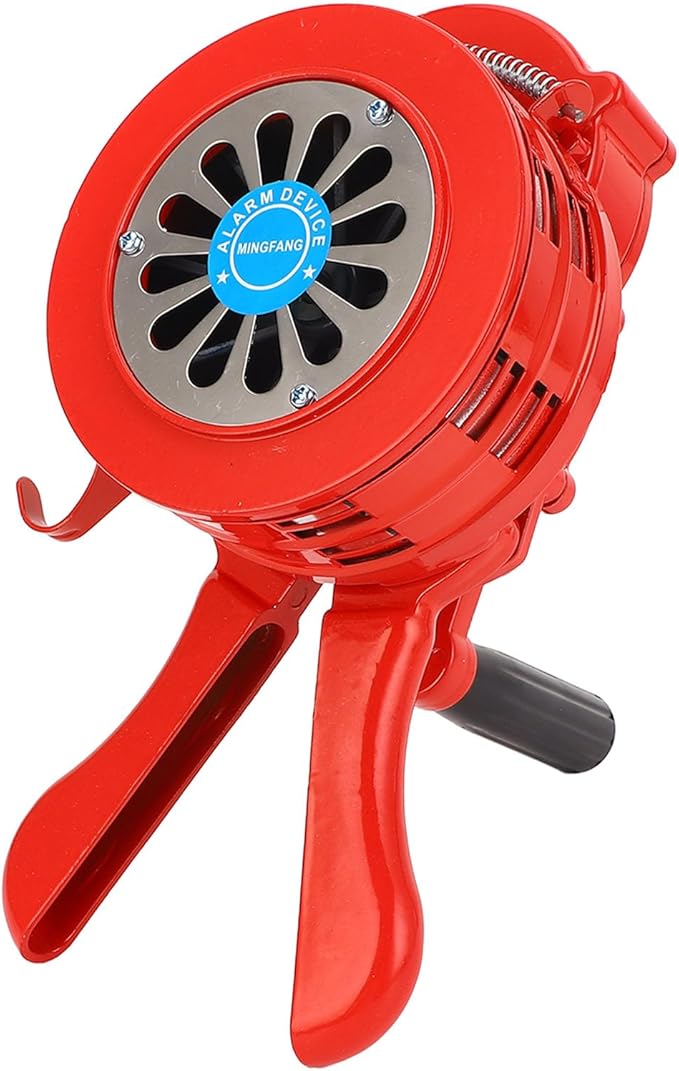 YWBL-WH Hand Crank Siren Horn, Manual Operated Emergency Siren with Adjustable Volume up to 110dB, for Factories Schools Warehouses Emergency Sites