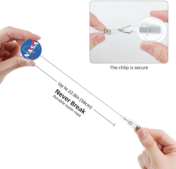 NASA Badge Reels Retractable Badge Holder with Clip for Id Name Tag Office Worker Student Teacher Nurse Doctor