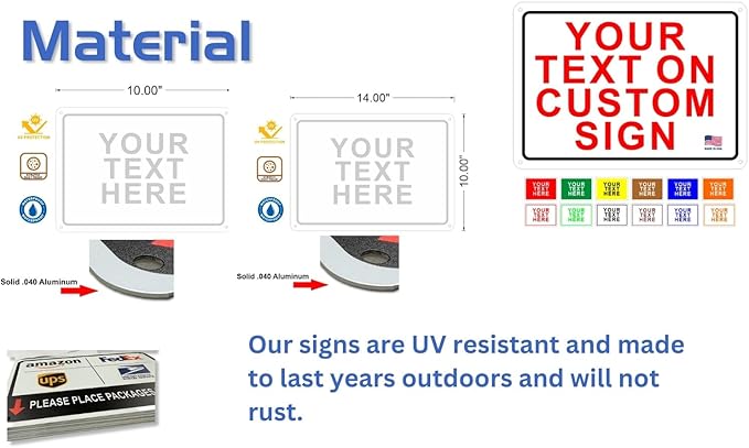 Custom Signs Outdoor Metal for Home Office Business Decor | Personalized, Door, Porch, Delivery. For Outside Or Inside Use. UV Resistant .040 Solid Aluminum. By avgrafx