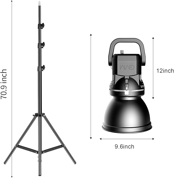 GVM 80W CRI97+ 5600K Dimmable LED Video Lights with Bowens Mount Kit Continuous Output Lighting Spotlight for YouTube Vlog Wedding Photography Shooting Light with Reflector