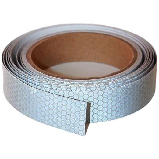 Non Fading Reflective Tape Silver Outdoor Waterproof 1 inch Wide, High Visibility Industrial Marking Tape, Safety Adhesive Stickers (15 feet)