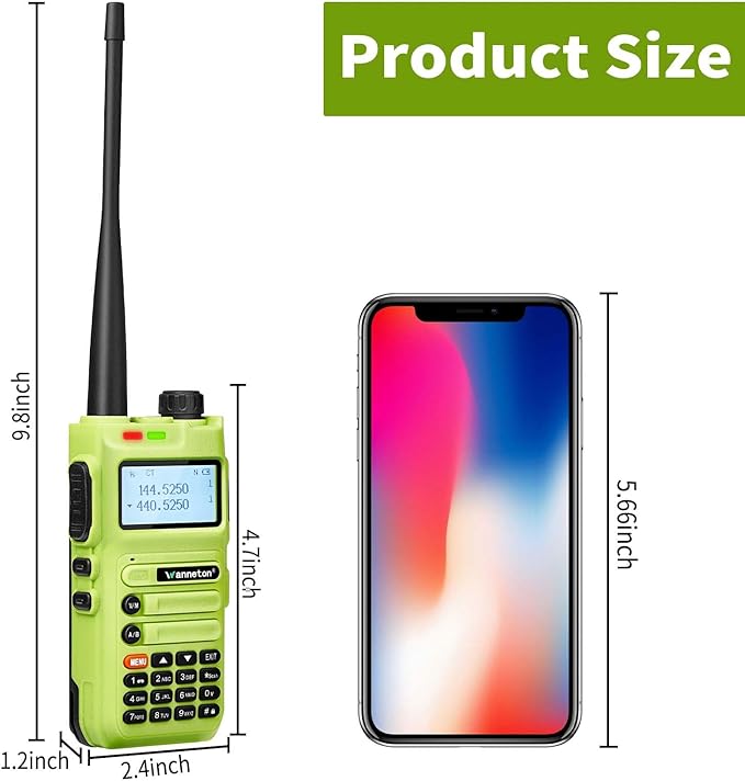 UV5F ham Radio Handheld Dual Band Two Way Radio Rechargeable Walkie Talkies with One-Key decoding Copy Frequency and Super Bright Flashlight and Large Battery 1 Pack