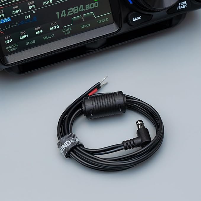WINDCAMP DC Power Cable Compatible with YAESU FTX-1F with Ferrite Core, 3.28FT Length, AWG18 (FTX-1-DC)