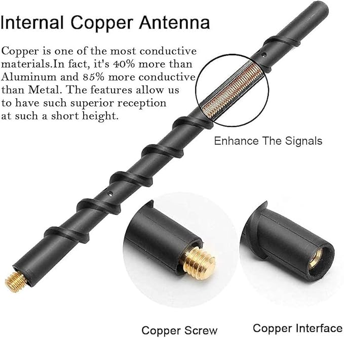 VOFONO 9 inch Antenna for 2007-2025 Jeep Wrangler Gladiator JL JK JT Unlimited Sport Rubicon Sahara Mojave Willys 4xe Wrangler Gladiator Accessories Car Radio Antenna Short Replacement
